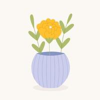 Flower in vase vector