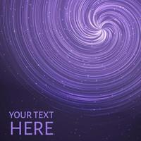 Ultra violet space background. Spiral and sparkling particles vector illustration. Easy to edit design template.