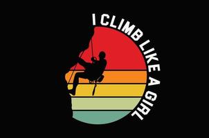 climbing t shirt design vector