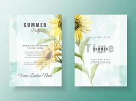 Exotic floral tropical party invitation card vector