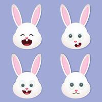 cute bunny rabbit expression vector