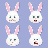 cute bunny rabbit expression vector
