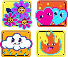 Abstract funny cute comic Characters vector