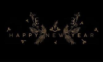 Happy 2022 new year template with glowing text Vector