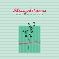 Colored christmas gift card with text and a gift box Vector