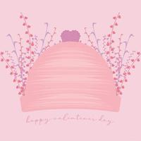 Valentine day gift card with a winter hat Vector