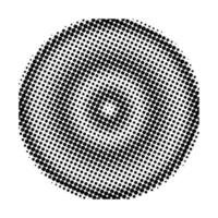 elemento redondo de semitonos aislado sobre fondo blanco. círculo radial concéntrico. vector