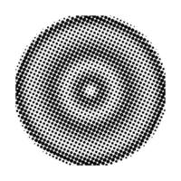 Halftone round element isolated on white background. Radial concentric circle. vector