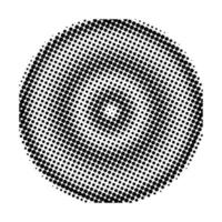 Halftone round element isolated on white background. Radial concentric circle. vector