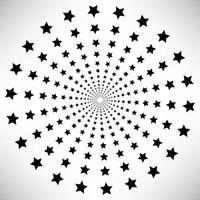 Star round elements, halftone rays isolated on white background. Black logo. Geometric shapes. vector