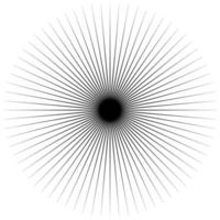 Star, round element, halftone rays card isolated on background. Geometric linear poster. vector