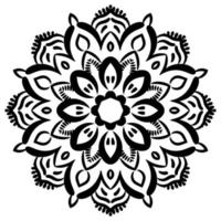 esquema mandala. flor de garabato redonda ornamental aislada sobre fondo blanco. elemento de círculo geométrico. vector