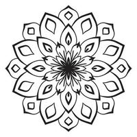 lindo mandala. flor ornamental redonda del doodle aislada en el fondo blanco. ornamento decorativo geométrico en estilo étnico oriental. vector