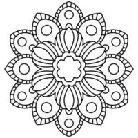 esquema mandala. flor de garabato redonda ornamental aislada sobre fondo blanco. elemento de círculo geométrico. vector