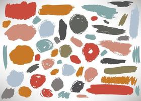Big set of grunge brush stroke. Collection of Ink brush circle, dot, grunge line, stripe, divider, label, template. Set of dirty backgrounds, textured shapes. Distressed brushes. vector