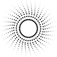 Screen printing pattern. Radiant frame. Abstract vortex. Circular pattern. Pop art round halftone frame isolated on white. Abstract whirligig, eyeball. Dotted print. vector