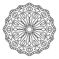 Outline Mandala. Ornamental round doodle flower isolated on white background. Geometric circle element. vector