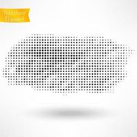 Black halftone element, banner, texture, icon.  Dotted texture isolated on white. vector