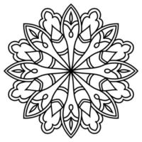 Outline Mandala. Ornamental round doodle flower isolated on white background. Geometric circle element. vector