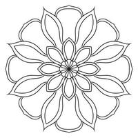 lindo mandala. flor ornamental redonda del doodle aislada en el fondo blanco. ornamento decorativo geométrico en estilo étnico oriental. vector