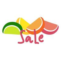 Logo of citrus slices with the word sale vector