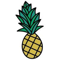 piña aislado sobre fondo blanco. piña de dibujos animados. vector