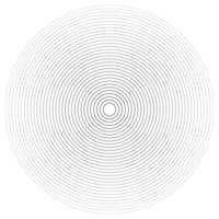 Concentric linear circles, neutral round element. Halftone outline element isolated on white background. vector