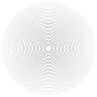 Concentric linear circles, neutral round element. Halftone outline element isolated on white background. vector