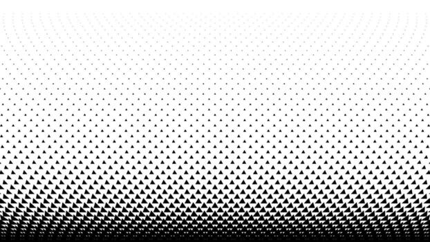 Triangular halftone background. Geometrical black and white card. vector
