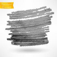 Black halftone element, banner, texture, icon.  Dotted texture isolated on white. vector