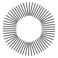 Star, round element, halftone rays isolated on white background. Black logo. Geometric shape. vector