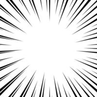 Black and white optical illusion burst background. Halftone effect. Abstract radial, convergent lines. Explosion, radiation, zoom, visual effect. Sun or star rays for Comic Books in pop art style. vector