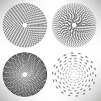 Halftone round elements isolated on white background. vector