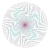 Abstract linear round rosette isolated on white background. Thin line logo. Geometric shape. vector