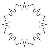 Abstract doodle curly thin line round frame isolated on white background. Mandala border. vector