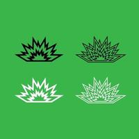 Explosion icon Black and white color set vector