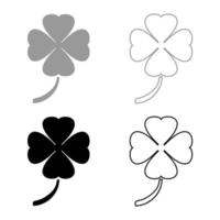 Clover icon set grey black color vector