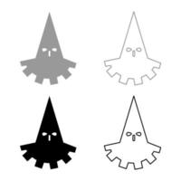 Executioner hangman icon set grey black color vector