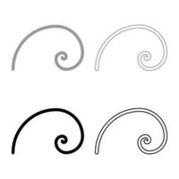 espiral sección dorada proporción áurea proporción espiral de fibonacci conjunto de iconos color gris negro ilustración vectorial imagen de estilo plano vector