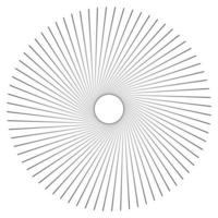 Star, round element, halftone rays card isolated on background. Geometric linear poster. vector
