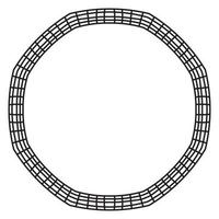 Abstract doodle curly thin line round frame isolated on white background. Mandala border. vector