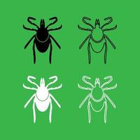 Tick icon Black and white color set vector