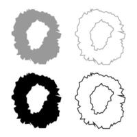 Hole in the surface icon set grey black color vector