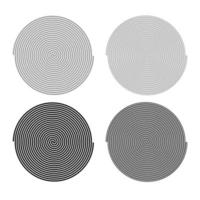 Spiral icon outline set grey black color vector