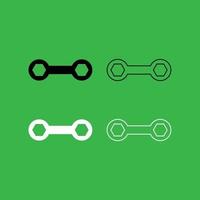Spanner icon Black and white color set vector