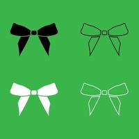 Bow icon Black and white color set vector