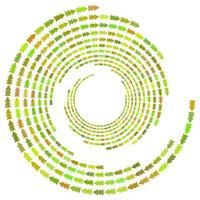 Arrow, spruce tree, speckles abstract concentric circle. Spiral, swirl, twirl element. Circular and radial lines volute, helix. Segmented arrow with rotation. Radiating arc lines. Cochlear, vortex vector