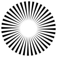 Star, round element, halftone rays isolated on white background. Black logo. Geometric shape. vector