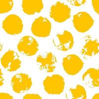 Messy grunge polka dot. Grungy dotted seamless pattern. Brush strokes, paint splashes. Textured circles on  background. vector