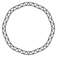 Abstract doodle curly thin line round frame isolated on white background. Mandala border. vector